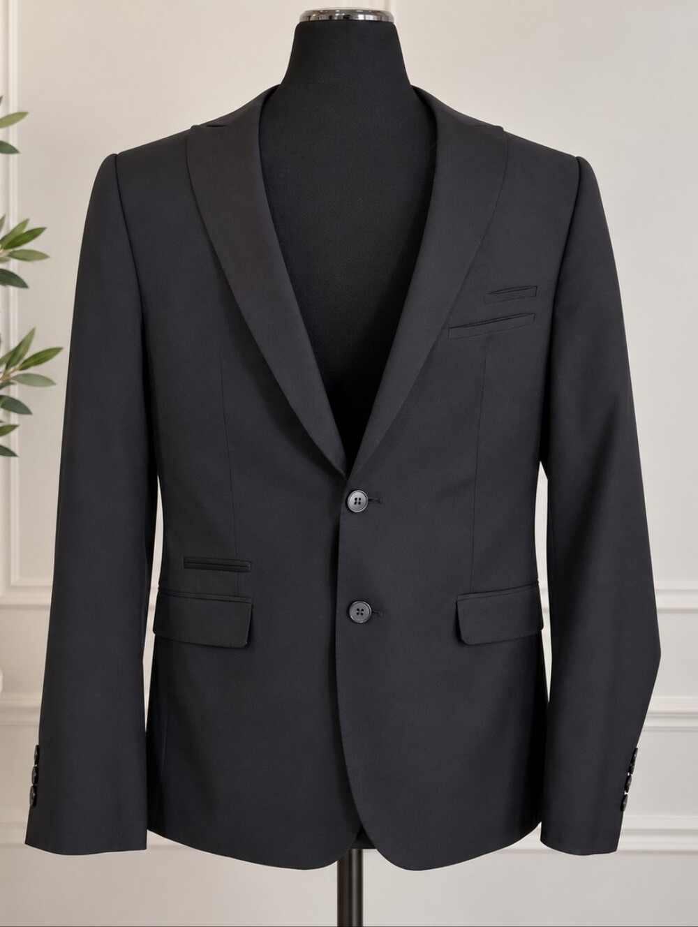 English Laundry Christopher Wicks Black Wool Blend Blazer 42R